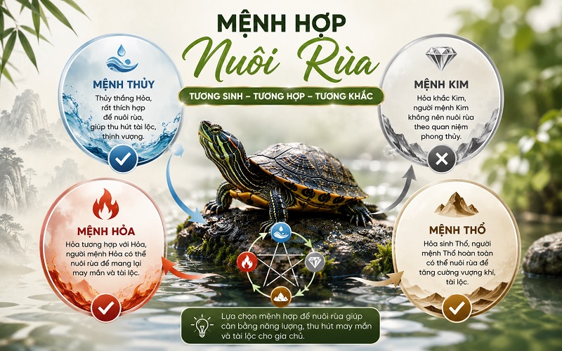 Mệnh nào hợp nuôi rùa