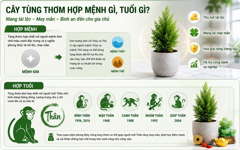 Cây tùng thơm hợp mệnh gì​ tuổi gì